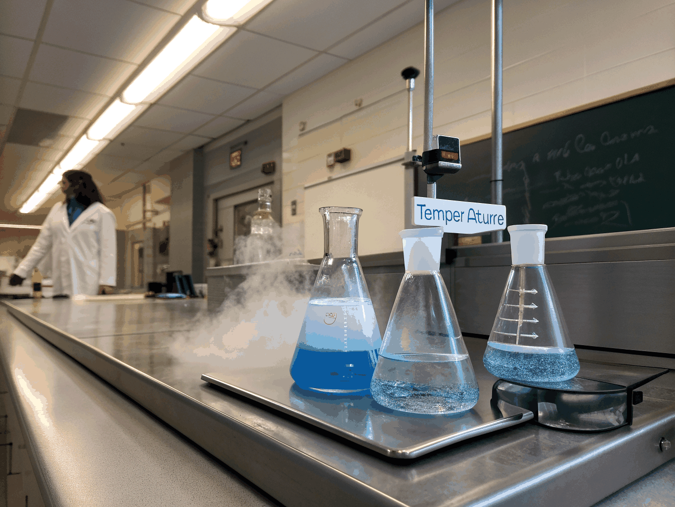 Reacción química de transesterificación en laboratorio